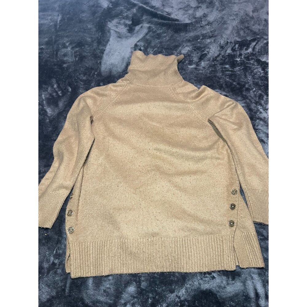 Michael Kors Sweater Womens Medium tan Cowl Neck Long Sleeve